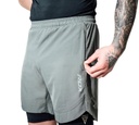 RDX Fight Shorts T15 2-in-1, Grau-Schwarz