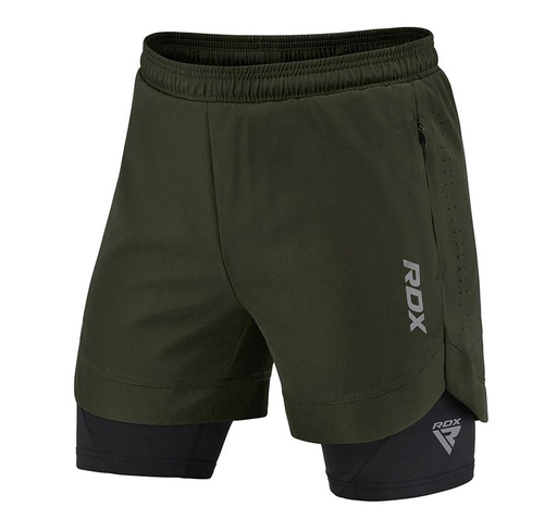 RDX Fight Shorts T15 2-in-1, Green