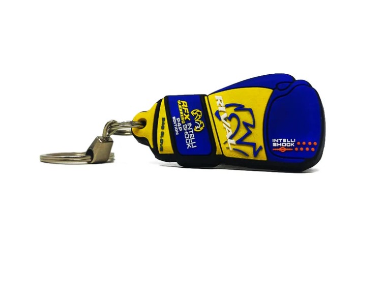 SALE 144 Rival Mini-Boxhandschuh Schlüsselanhänger P4P, Blau-Gelb