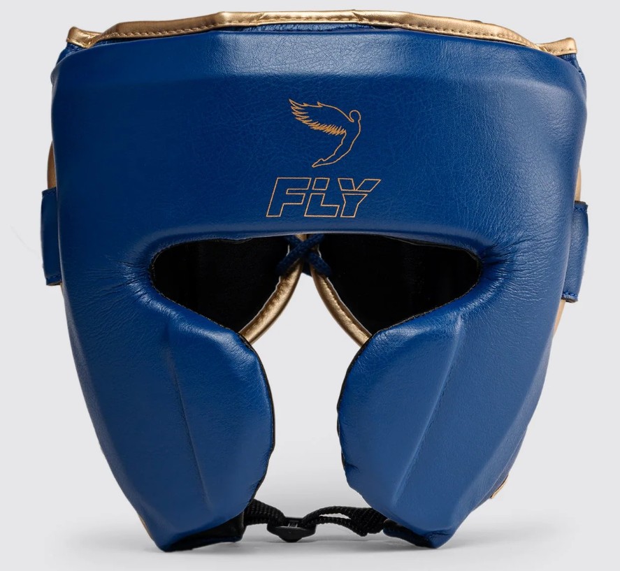 Fly Head Guard Knight X, Dark Blue-Gold