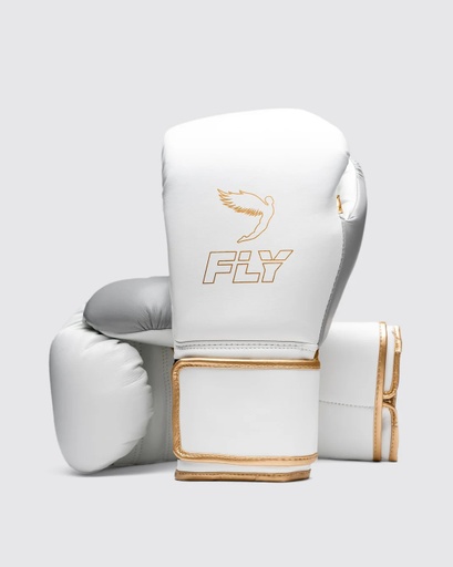 Fly Boxhandschuhe Superloop Pro X 2, Weiß-Grau-Gold