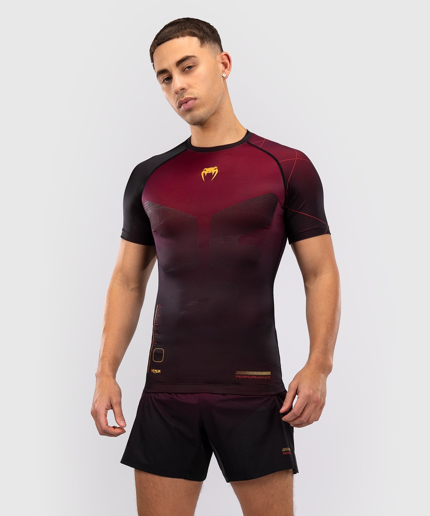 Venum Rash Guard Tactical XT, Schwarz-Burgundrot-Gold