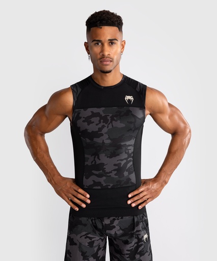 Venum Rash Guard G-Fit Air Ärmellos, Schwarz-Camo