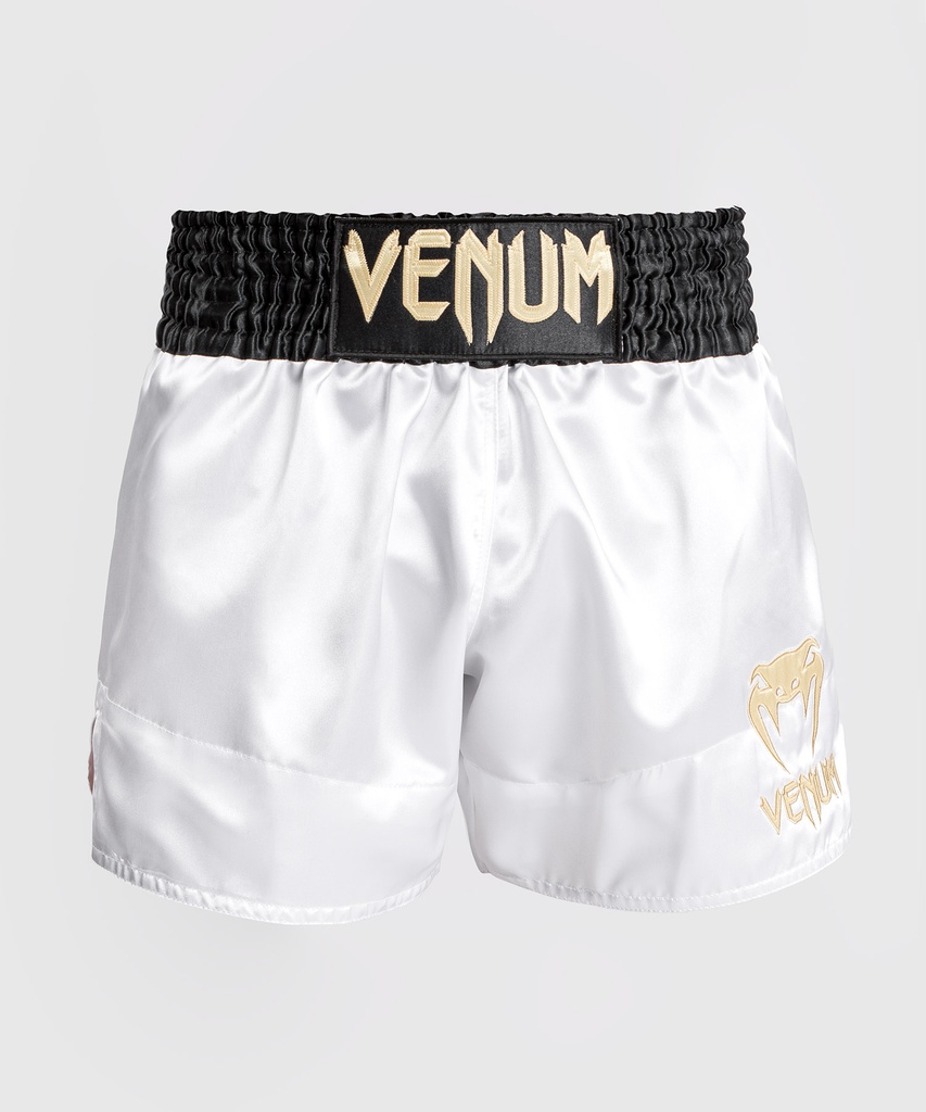 Venum Muay Thai Shorts Classic, White-Black-Gold
