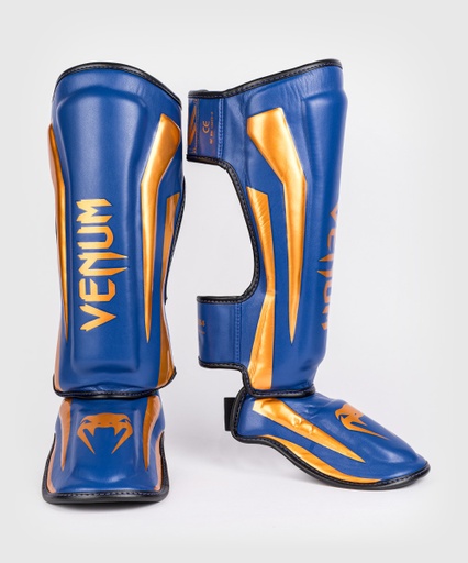 Venum Shin Guards Elite SE, Blue-Gold
