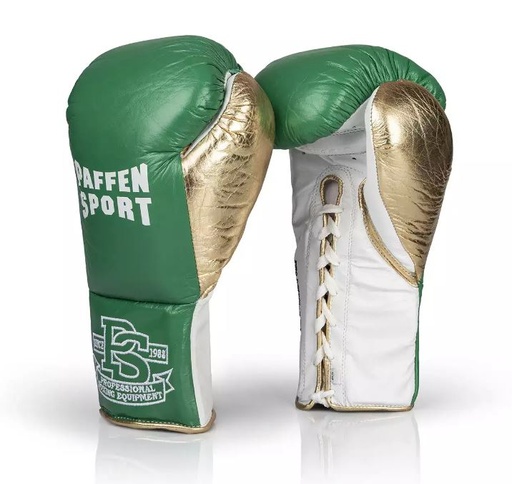 Paffen Sport Boxhandschuhe Pro Mexican TF Fight mit Schnürung, Grün-Gold