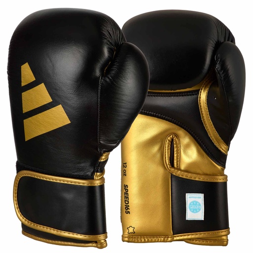 adidas Boxhandschuhe Speed 165 WAKO, Schwarz-Gold