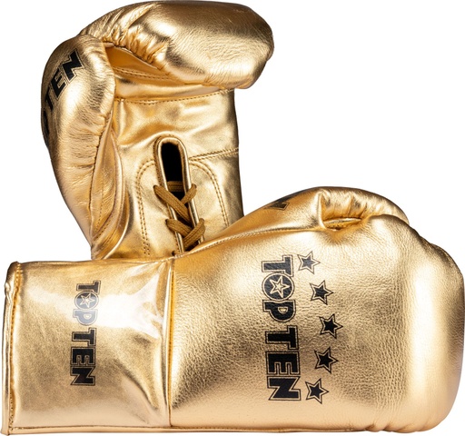 Top Ten Boxing Gloves Pro MX Fight with Laces, Gold