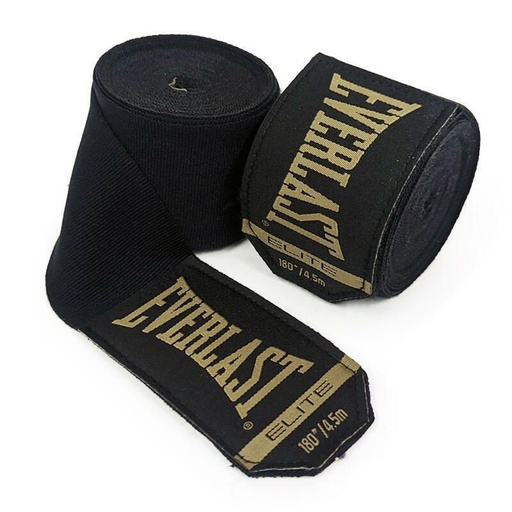 [P00003325-S-4-5] Everlast Boxbandagen Elite 4,5m Halbelastisch, Schwarz