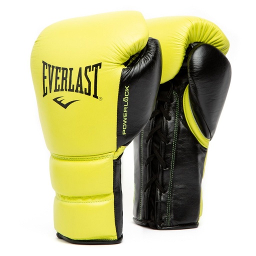 Everlast Boxing Gloves Powerlock 2 Pro Laces, Yellwo-Black