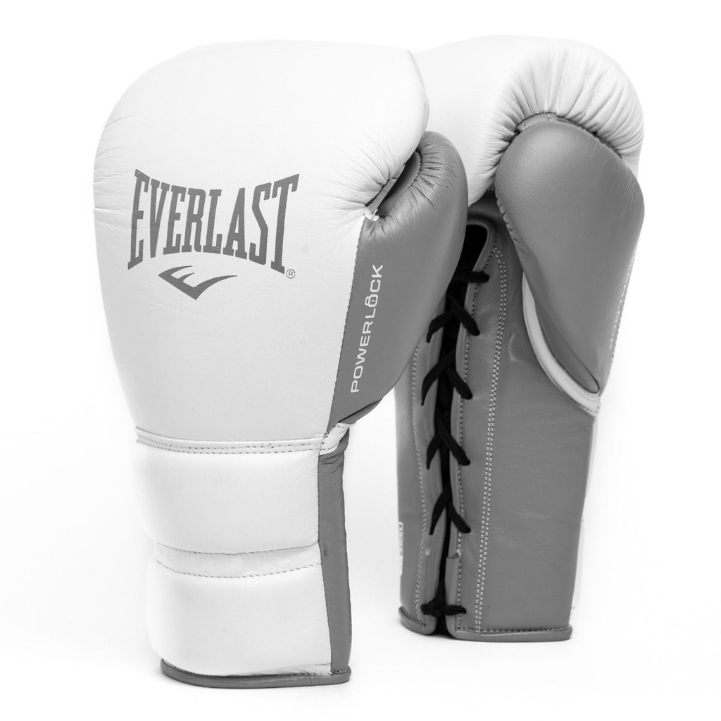 Everlast Boxhandschuhe Powerlock 2 Pro mit Schnürung, Weiß-Grau