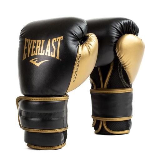 Everlast Boxing Gloves Powerlock 2R, Black-Gold
