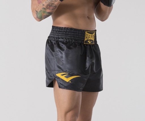 Everlast Muay Thai Shorts, Black-Gold 