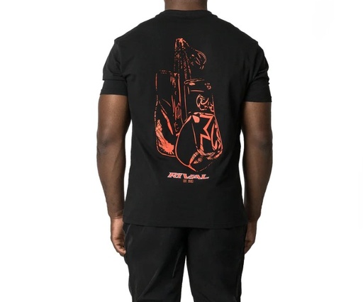 Rival T-Shirt Faded Gloves mit Spandex, Schwarz