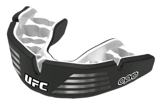 [892270902-S-SI] Opro x UFC Mundschutz Instant Custom-Fit, Schwarz-Silber