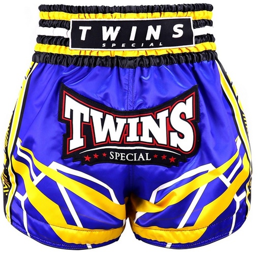 Twins Muay Thai Shorts Racing, Blau-Gelb