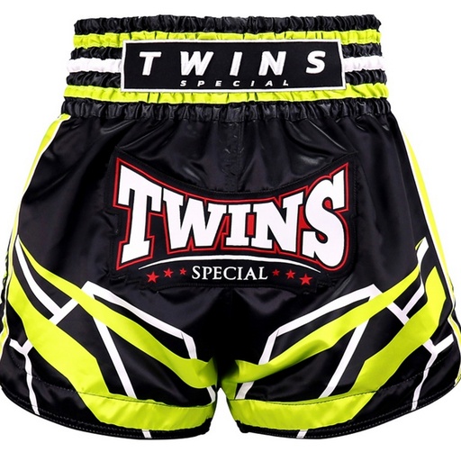 Twins Muay Thai Shorts Racing, Black-Green