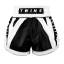 Twins Muay Thai Shorts Spine, Schwarz-Weiß