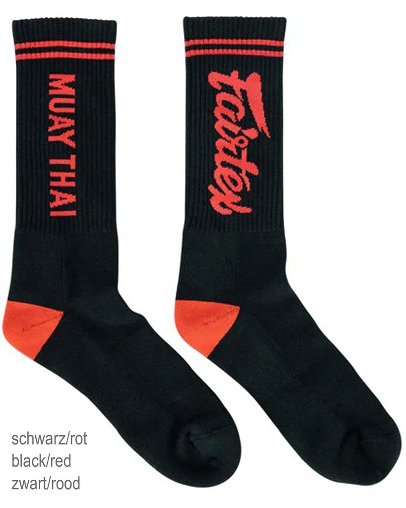 Fairtex Socken, Schwarz-Rot