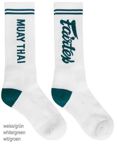 Fairtex Socks, White-Green