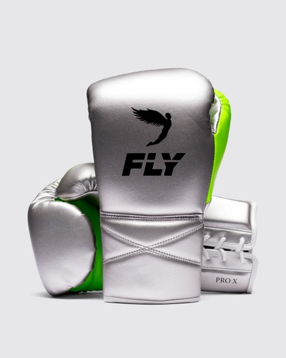 Fly Boxing Gloves Superlace Pro X 2, Silver-Neon Green
