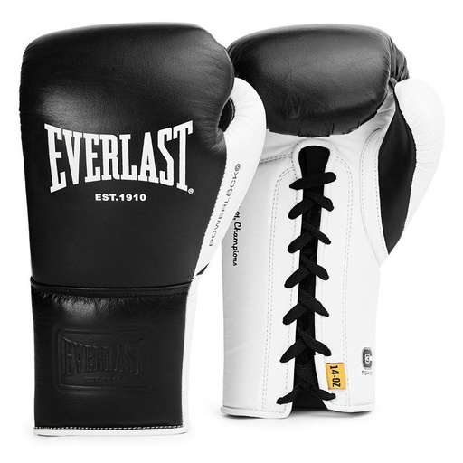 Everlast Boxhandschuhe Powerlock OG Pro mit Schnürung, Schwarz-Weiß
