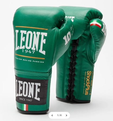 Leone Boxing Gloves Shock Plus Laces, Green
