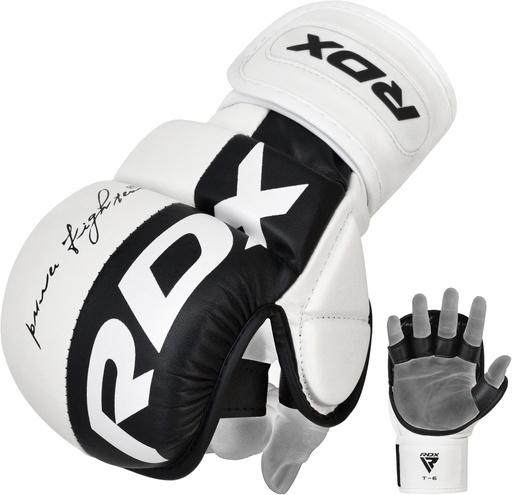 RDX MMA Gloves Sparring T6, Black-White