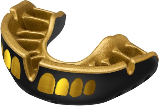 [892271311-S-GO] Opro Mouthguard Gold Grillz, Black-Gold