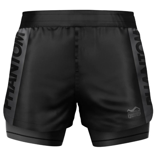 Phantom Fight Shorts Fusion 2in1 Apex, Schwarz-Grau