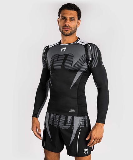 Venum Rash Guard Adrenaline, Schwarz-Silber