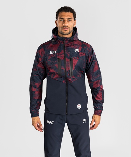 Venum Zip Hoodie UFC Zenith Authentic Fight Night Champion, Schwarz-Rot