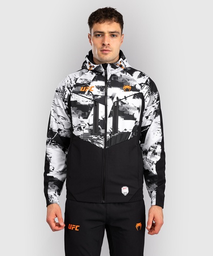 Venum Zip Hoodie UFC Zenith Authentic Fight Night Champion, Schwarz-Weiß