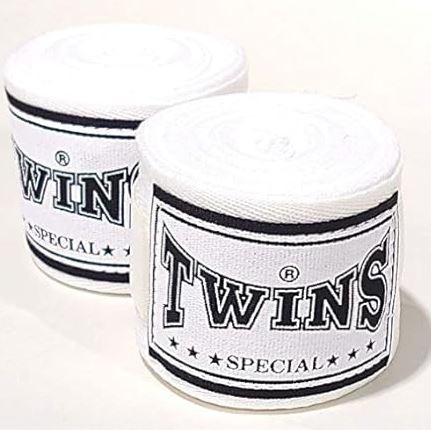 [CH5-W-4-5] Twins Boxbandagen CH5 4,5m Halbelastisch, Weiß