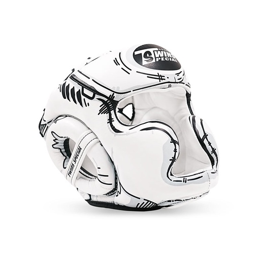 Twins Head Guard FHGL3 Leather, White-Black