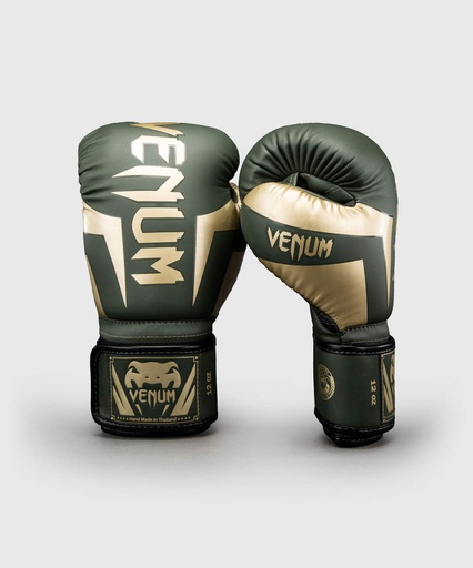 Venum Boxing Gloves Elite, Green-Gold