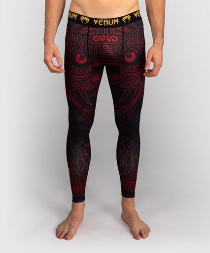 Venum Compression Pants Quetzal Fury, Black-Red-Mandarin