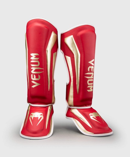 Venum Shin Guards Elite, Red-Gold