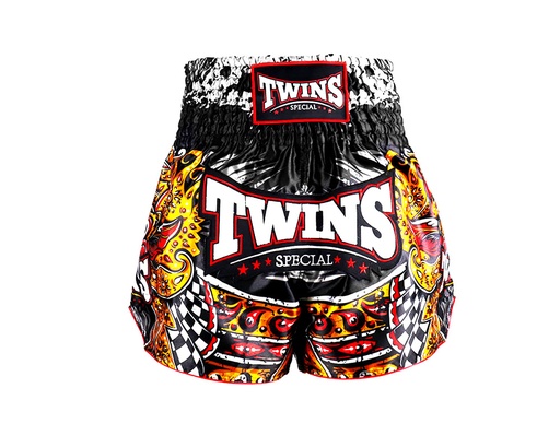 Twins Muay Thai Shorts Barong, Black-Yellow