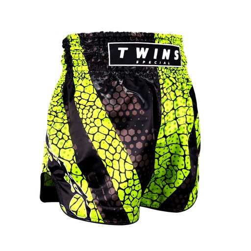 Twins Muay Thai Shorts Crocs, Schwarz-Neongrün