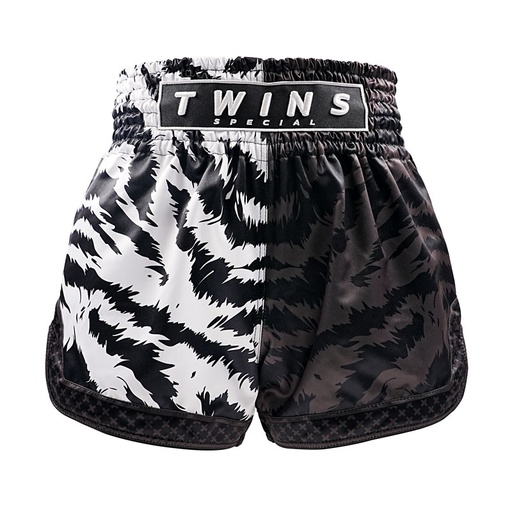 Twins Muay Thai Shorts Jungle, Schwarz-Weiß
