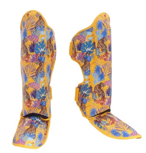 Top King Shin Guards Wild Tiger, Yellow