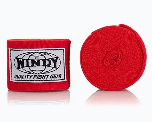 [WBB-R-4-5] Windy Boxbandagen 4,5m Halbelastisch, Rot
