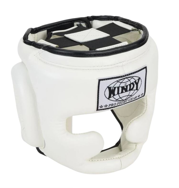 Windy Kopfschutz Leder, Weiß