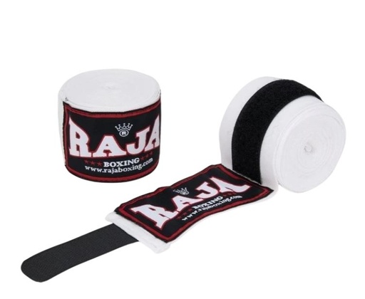 [RHW-W-4-5] Raja Boxbandagen 4,5m Halbelastisch, Weiß