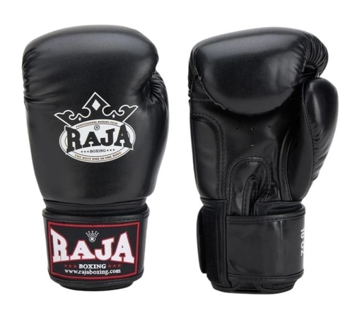 Raja Boxing Gloves Standard Synthetic Leather, Black