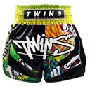 Twins Muay Thai Shorts Graffiti, Schwarz-Vielfarbig
