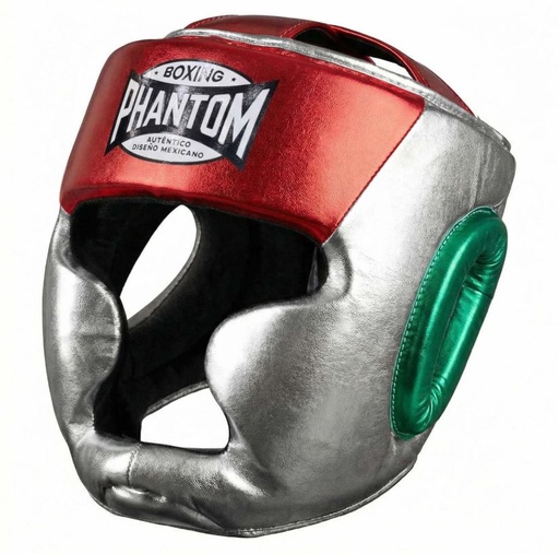 [PHHG3783-S-R-GR] Phantom Kopfschutz Mexico, Silber-Rot-Grün