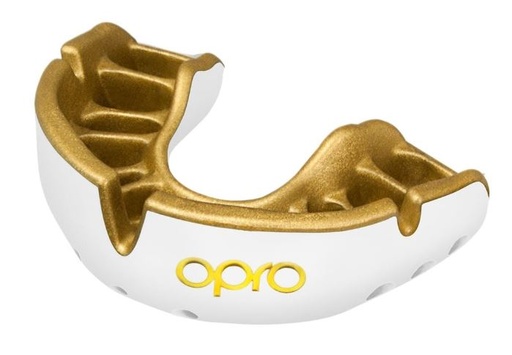 [892271304-W-GO] Opro Mouthguard Gold, White-Gold