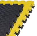 Kampfsportmatte 1mx1mx3cm, Schwarz-Gelb